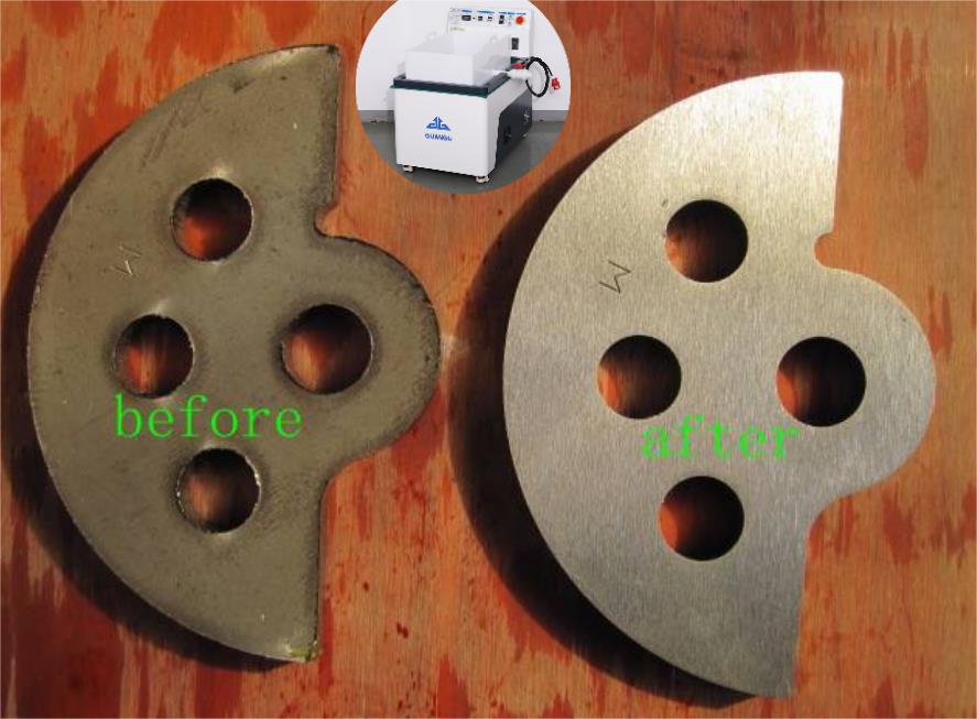 激光切割件使用磁力拋光機去毛刺原理